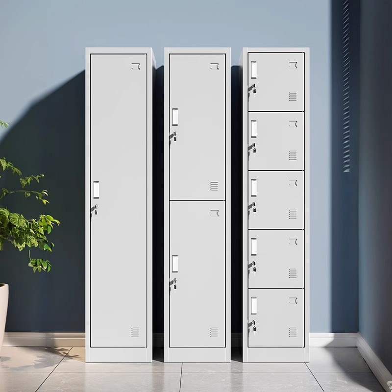 钢制单门更衣储物柜柜员工铁皮柜单人柜更衣箱简易办公衣帽柜带锁