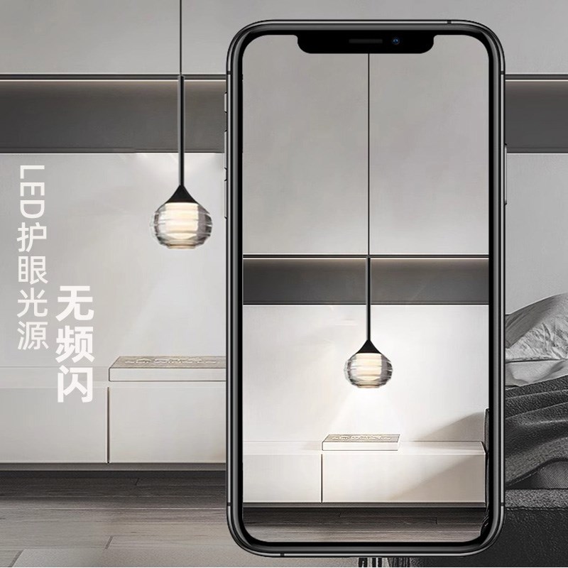 极简卧室床头小吊灯现代简约长吊线灯电视背景墙吊灯垂线灯高级感