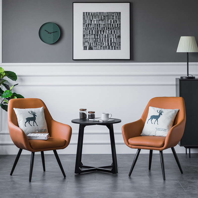 心理咨询沙发北欧单人轻奢沙发桌椅桌椅卧L室阳台客厅休闲沙发椅