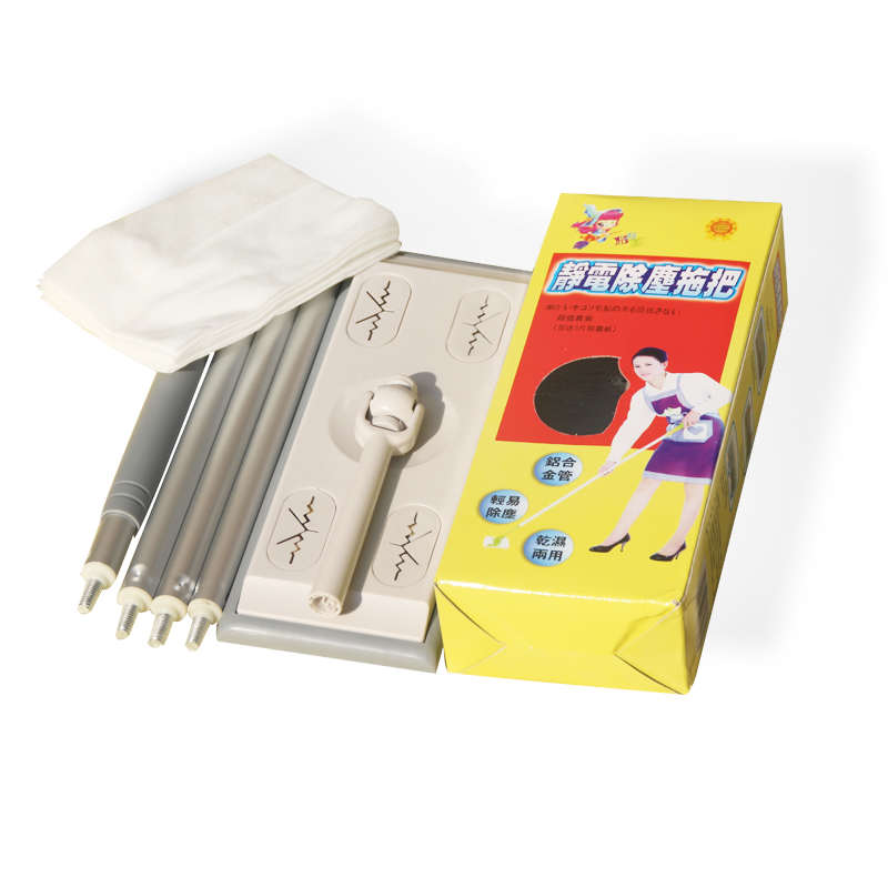 静电除尘纸拖把粘毛吸尘t湿巾纸拖把 4段式铝杆懒人免手洗平板拖