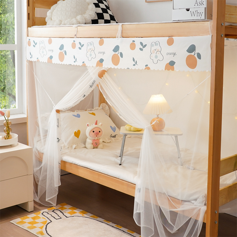 防尘顶蚊帐学生宿舍上下铺2023新款家用1米J2单人床2022老式纹账t