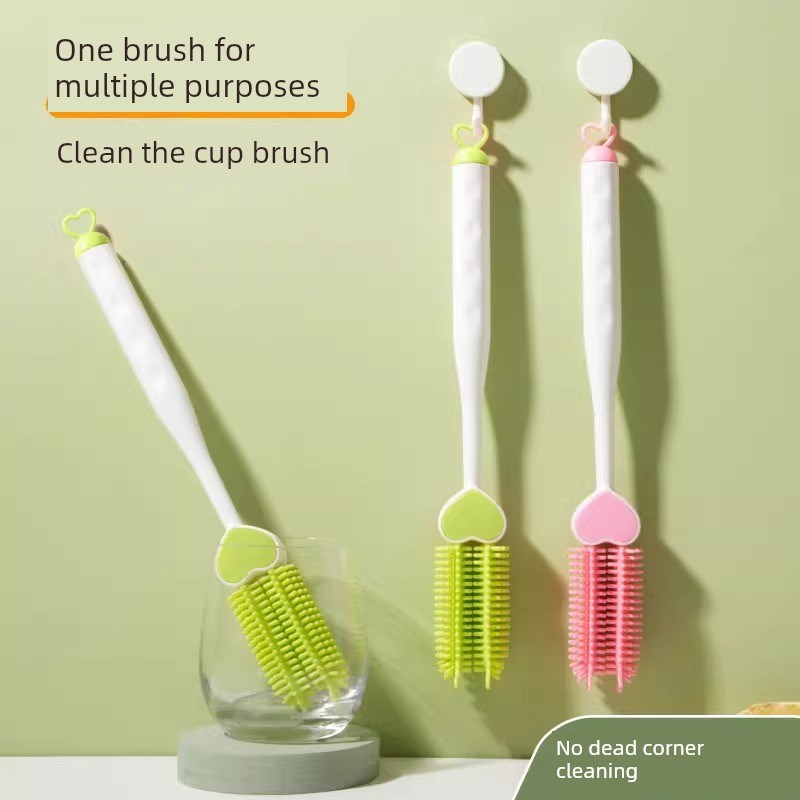 杯子清洗神器三合一长柄家v用多功能杯刷水杯保温杯瓶清洗硅胶刷