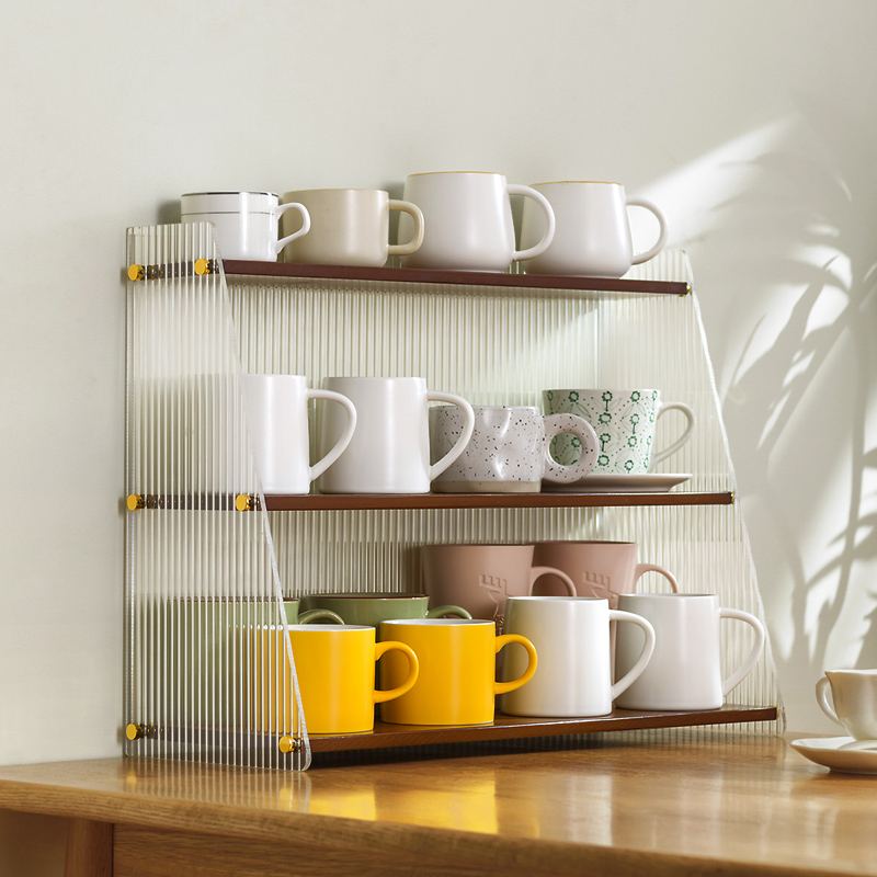 杯架杯子收纳置物架桌面水杯茶杯马克放咖啡玻璃杯架子盒水吧整理