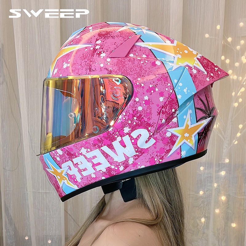 EEP骑行头盔玻纤女M8男碳纤机车全盔大尾翼3C四季通用