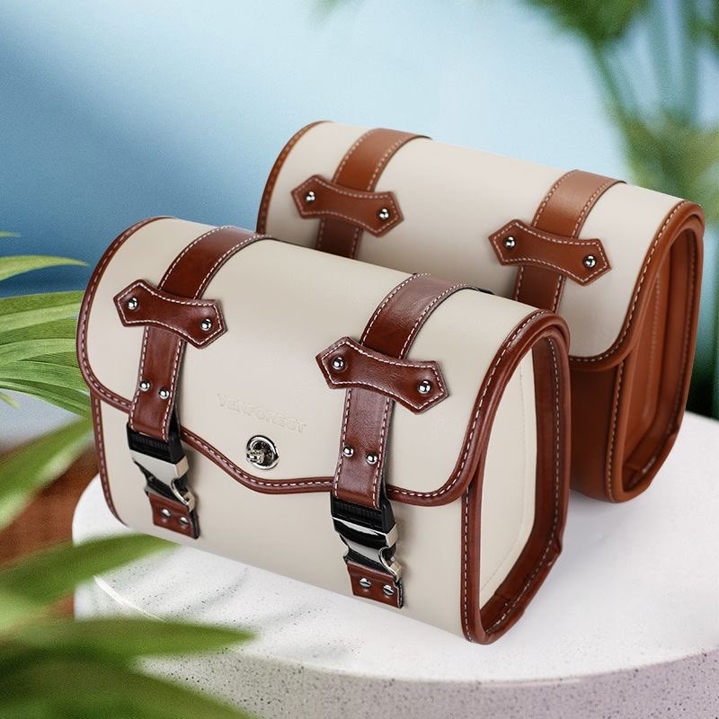 宗申Y优米125复古皮革边包防水马鞍包通用挂包尾包