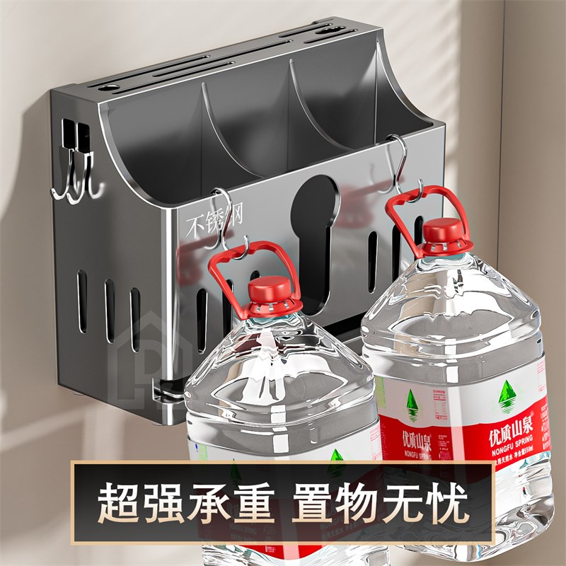 2025新款不锈钢厨房刀架置物架壁挂多功能菜刀具筷子筒一体收纳盒