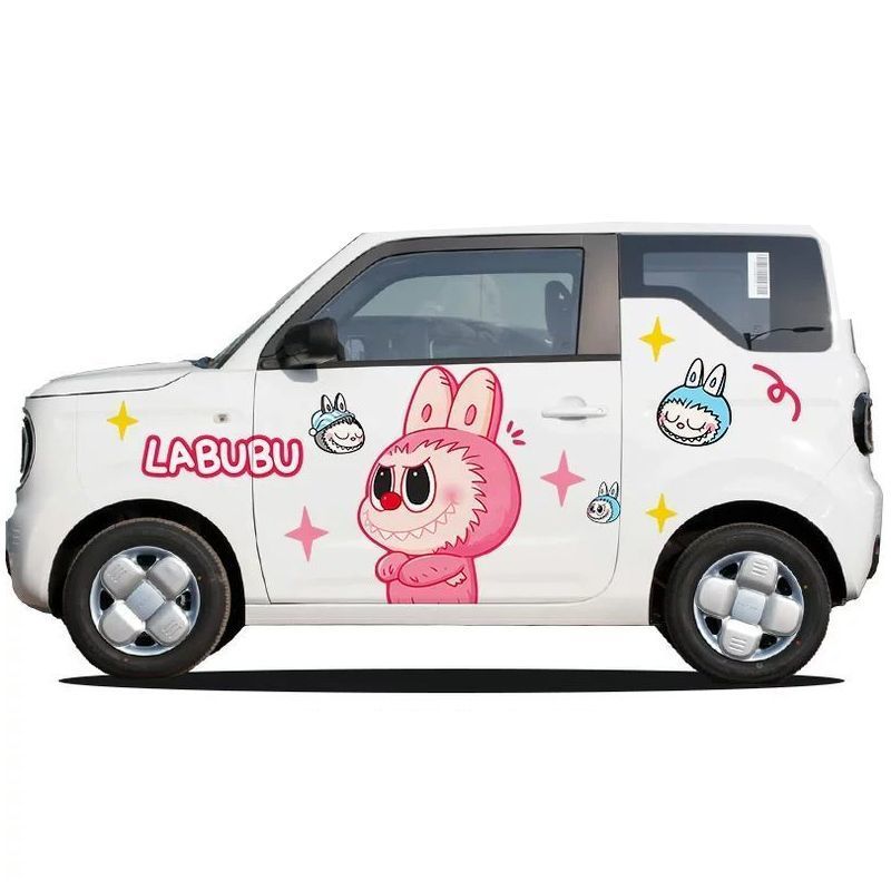 五菱宏光mini汽车贴纸拉布布labubu车身科莱威车身贴纸冰淇淋熊猫