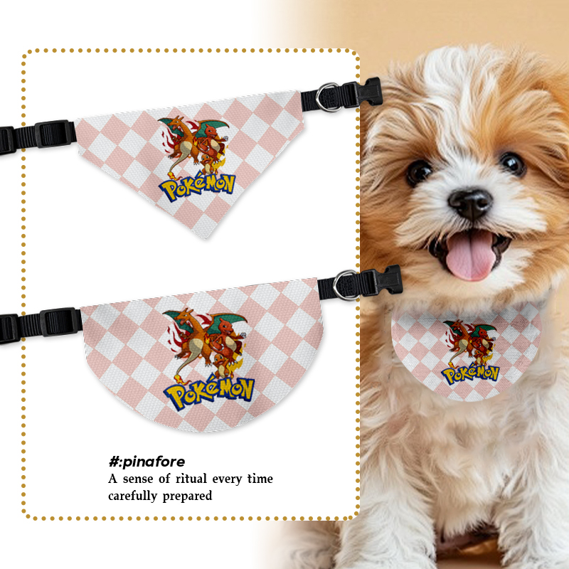 宝可梦火系精灵小火龙宠物口水巾