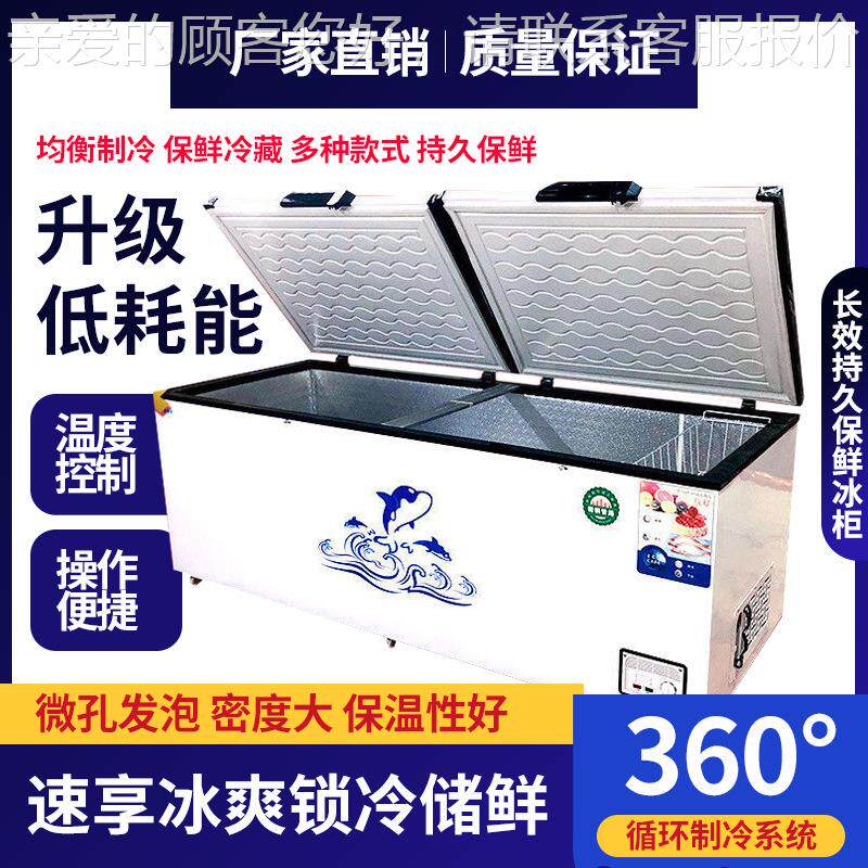 大商用冰柜容96863量冷藏冻柜双温保鲜两用卧冰箱超式市大型冷冷
