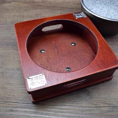 石碗木盒防烫 高温隔q热 专用石锅木架新款通用木垫砂锅底座