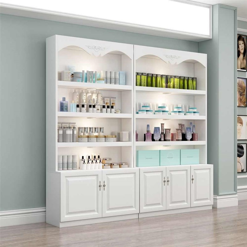 欧式化妆品展示柜美容院美甲店展柜自由组合货R柜产品陈列柜货架