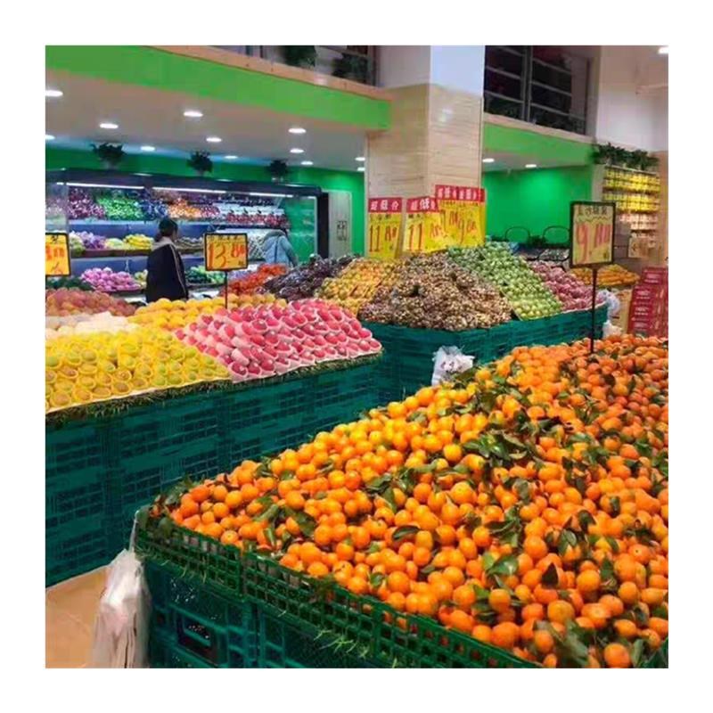 塑料折叠筐水果筐蔬菜框加厚可折叠筐周转箱超市水果店摆台展示架