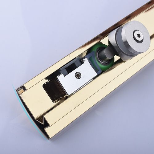 中山圣嘉红精致极简扇形细边框金色弧形淋浴房移门隔断干湿分离