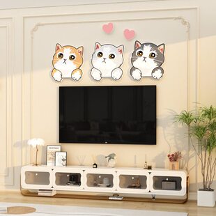 影电视机背景墙面壁画2023新款 饰床头 自粘贴纸挂件儿童房间布置装