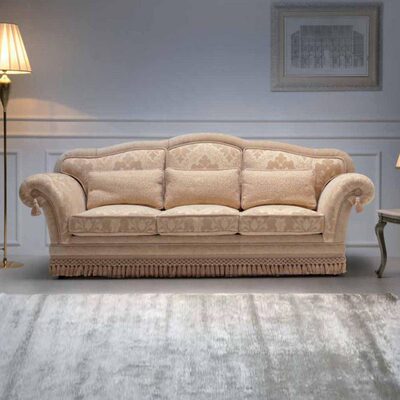 新古典后现代家具 丝绒欧式沙法布艺组合 带流苏小户型温馨软沙发
