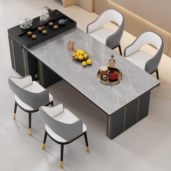 岩板岛台餐桌一体多功能轻奢移动茶台茶桌餐桌椅两用现代简约,住宅家具,岛台餐桌,淘宝优惠券,粉丝福利购,淘宝优惠卷