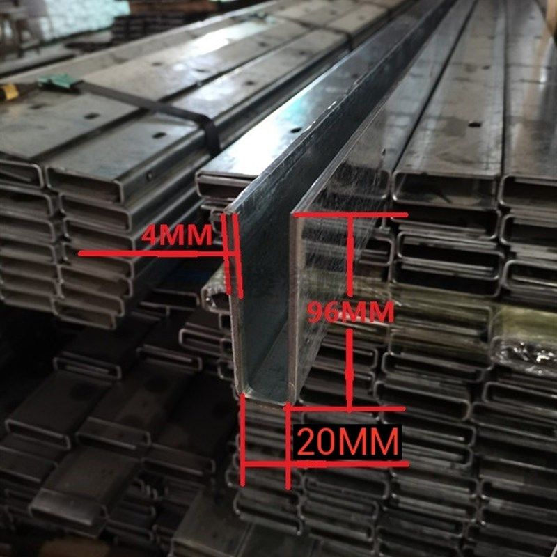 楼梯扶手阳台无框玻璃栏杆工程轨道地槽护栏预埋U型镀锌钢槽配件