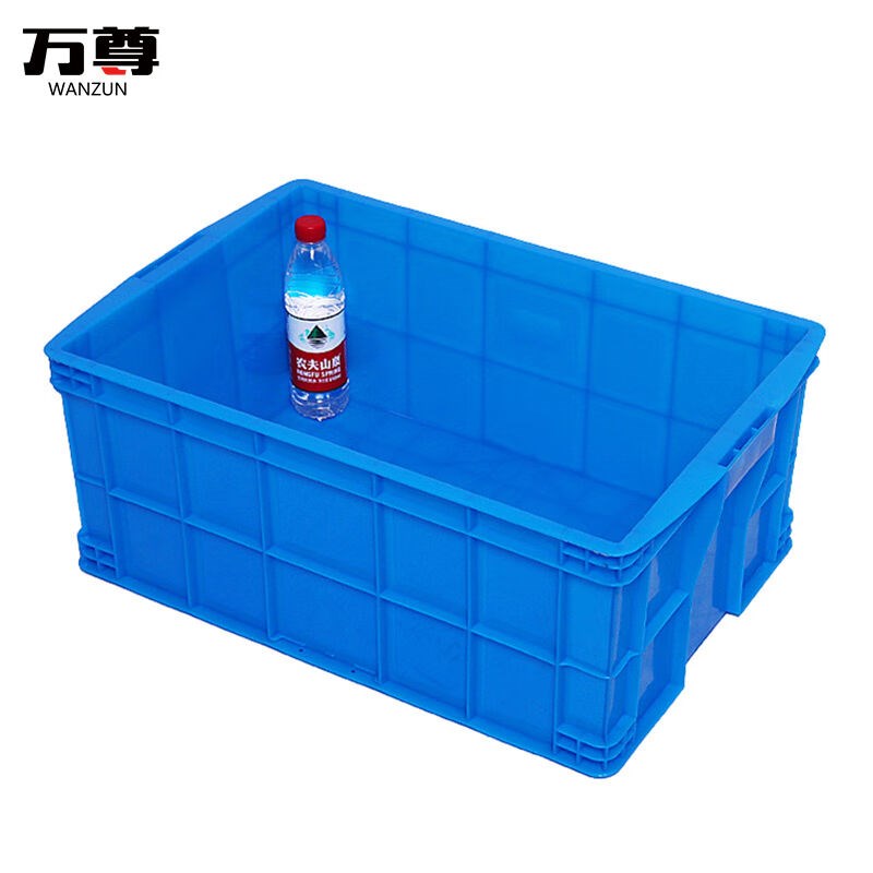 万尊塑料周转箱蓝色物料盒箱收纳整理筐575-250箱64*42.3*25.6cm