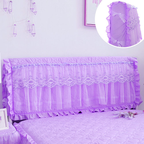 全包床头罩韩式蕾丝夹棉加厚床头套软包实木1.51.8米防尘罩保护套