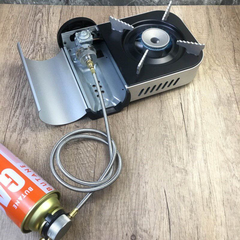 卡式炉延长器卡式炉金属软管改装延长线I户外炉具改煤气接头耐高