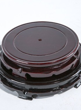 圆形实木底座 花瓶花盆鱼缸底座托盘 茶J具奇石酒坛玉器托木质摆