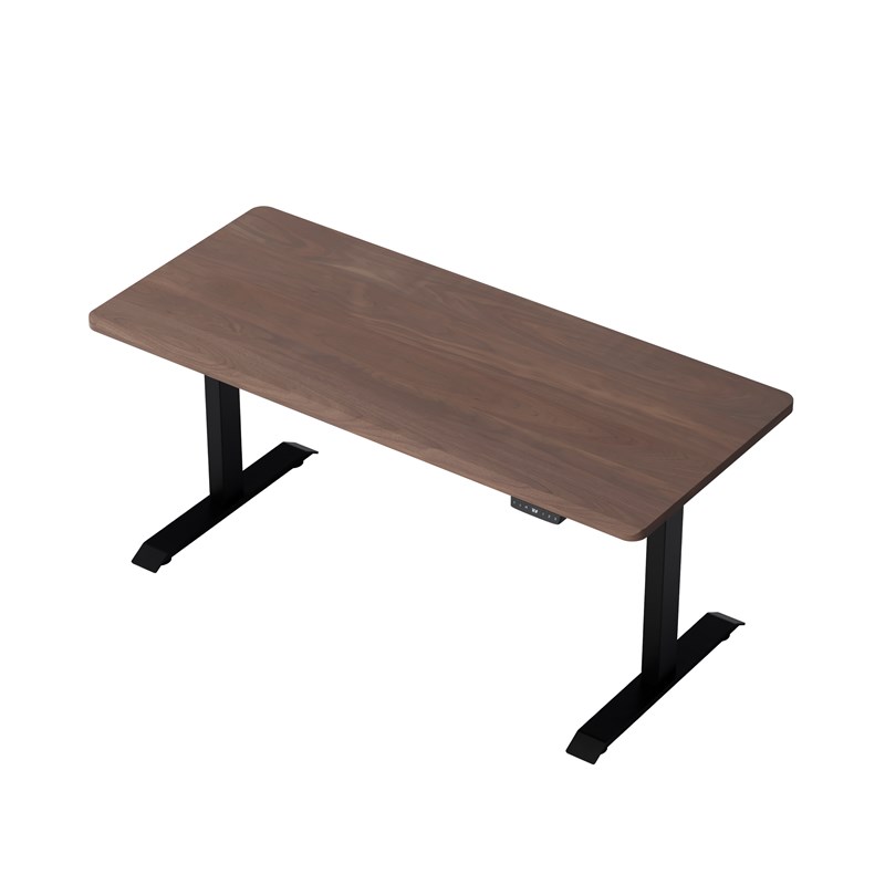 MOZHI实木北美黑胡桃木黑色双电机电动升降桌学习书桌Z电竞桌定制