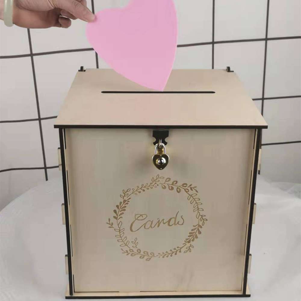 木质礼金箱签到台摆件婚礼卡片盒年会开业抽奖创意活动喜庆意见箱