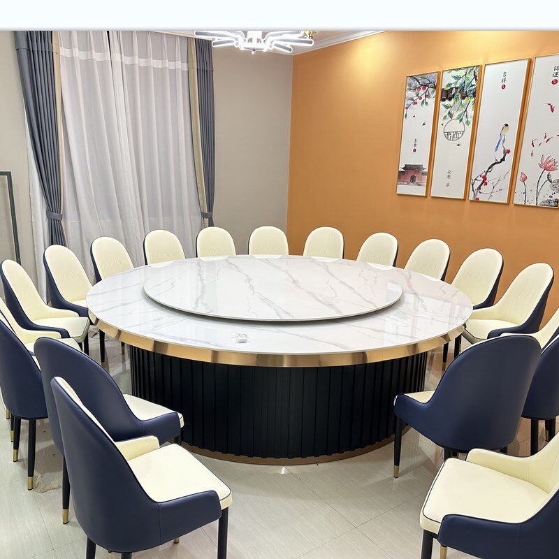酒店岩板电动餐桌大圆桌别墅会所饭店包厢15人20人餐桌圆形带火锅,商业/办公家具,酒店桌椅,淘宝优惠券,粉丝福利购,淘宝优惠卷