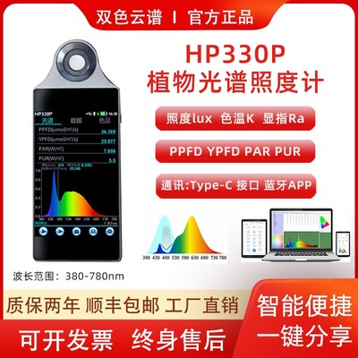 HP330P植物护眼光谱仪可测色温照度显指PPFD多点测试光谱分析仪