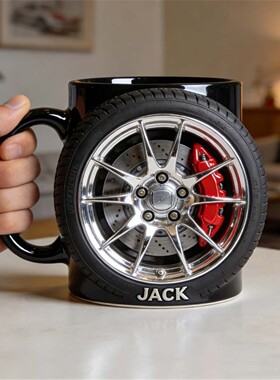 跨境Personalized Car ire-hemed Mug个性化汽车轮胎主题马克杯