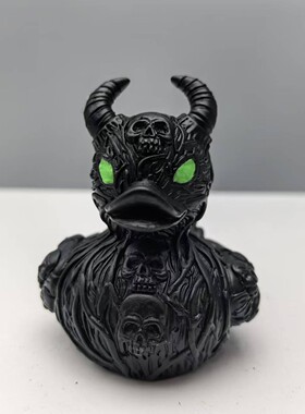 跨境新品Devil Skull Duck Decoration 魔鬼骷髅鸭装饰树脂小摆件