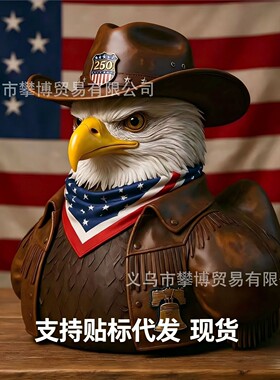 跨境新款鸭子系列树脂装饰品小雕像居家树脂摆件usa250周年纪念鸭