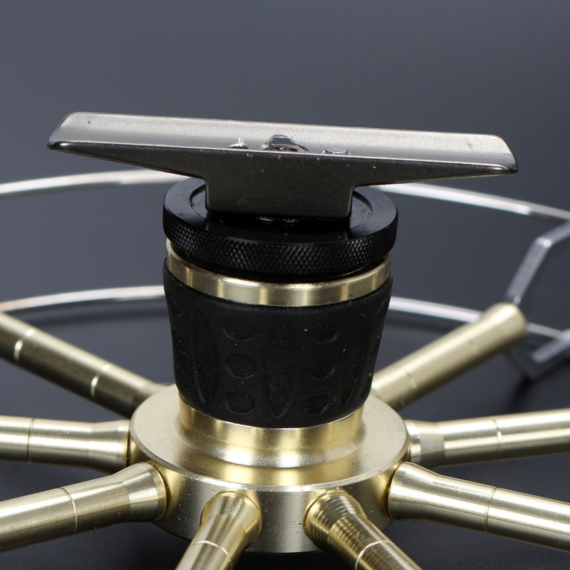 全金属顺滑八卦轮锚鱼手拨轮手工超轻盘车轮加宽不锈钢外圈划鱼轮