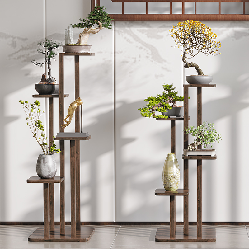 仿古花几花架子简易室内实木花盆架客厅落地式吊兰架中式阳台花架