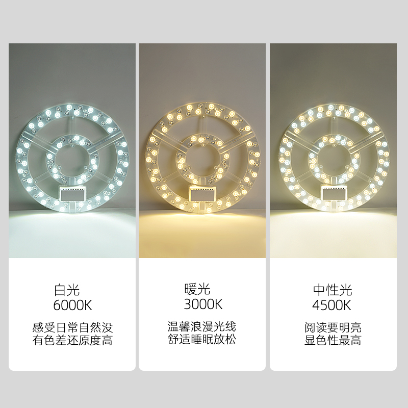 吸顶灯灯芯圆形改造灯板改装光源环形替换灯管灯条家用灯盘