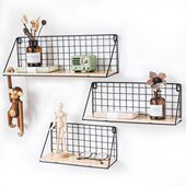 宿舍挂墙搁板置物架女学生寝室装 饰收纳神器房间客厅铁网格木隔板