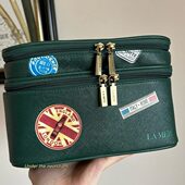 现货 包邮 LAMER墨绿色双层复古化妆箱精致收纳箱收纳包大容量