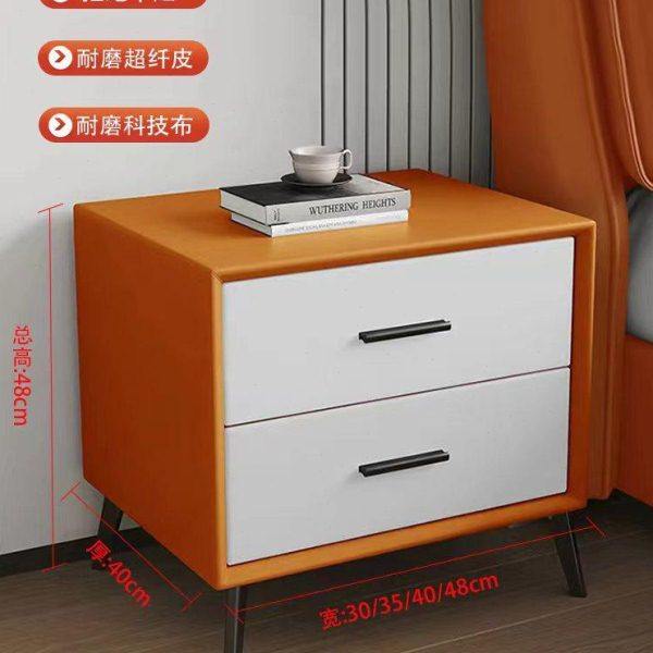 极简轻奢床头柜科技布实木储物收纳柜子小型卧室床边柜置物架定制,住宅家具,床头柜,淘宝优惠券,粉丝福利购,淘宝优惠卷