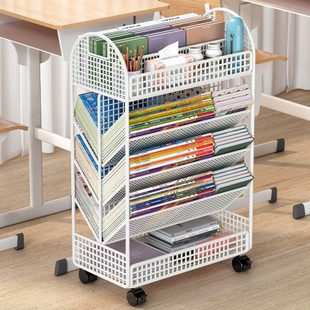 课桌侧边收纳置物架中生教室桌边书架收本收纳铁艺书立架可移动