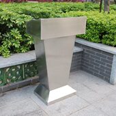 现货户外接待台迎宾台物业餐厅不锈钢演讲台酒店发言台咨询咨客台