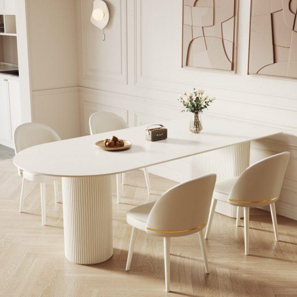 轻奢岩板岛台餐桌一体现代简约靠墙奶油风半圆餐桌椅家用小户型,住宅家具,岩板餐桌,淘宝优惠券,粉丝福利购,淘宝优惠卷