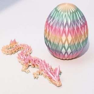 3d打印龙模型龙蛋套装 水晶龙摆件中国神龙关节可活动手办汽车摆件