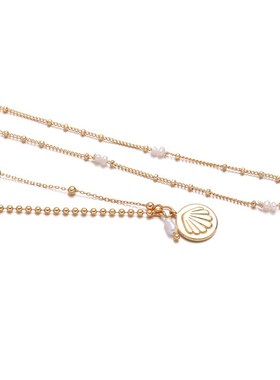 法式精致设计感饰品港风天然珍珠贝壳吊坠通O勤间珠链高级感项链