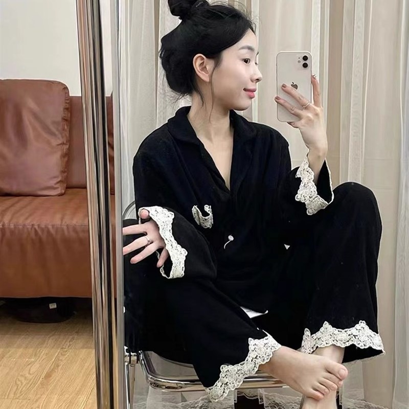 睡衣女春秋季g长袖可爱简约家居服高级感2024年新款可外穿大码套