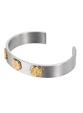 钛钢手镯欧美简约时尚三朵金花情侣饰品个性O开口手环潮人百搭首