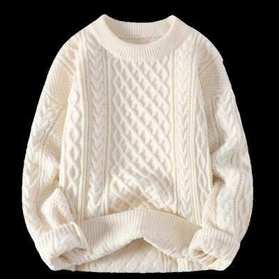 毛衣男秋冬季新款宽松p纯色针织打底衫青少年加绒加厚保暖毛线衣