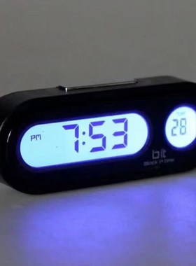 车载电子钟温度计 K02夜光温度计 蓝LEDK温度计时间表汽车内饰用