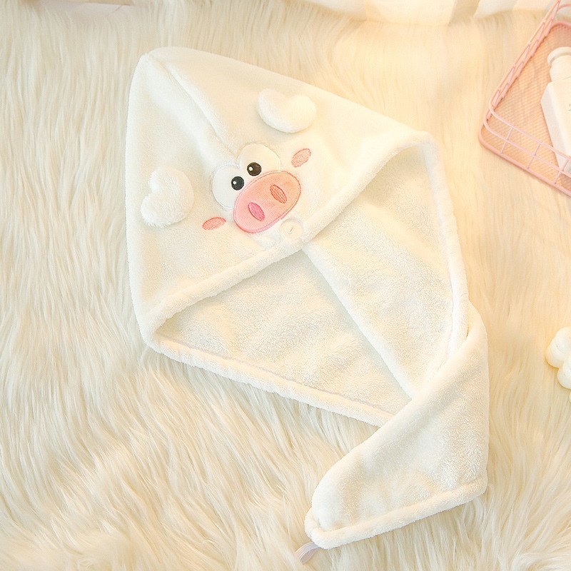 可爱日系卡通干发帽珊瑚绒浴帽吸水速干包头巾女T擦头发毛巾工厂