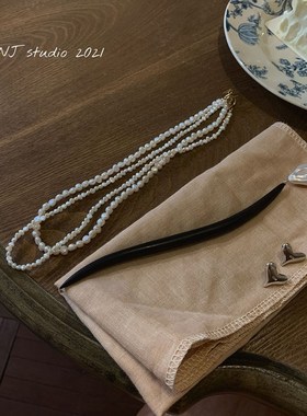 巴洛克淡水珍珠项l链小粒不规则淡水珍珠锁骨链气质网红短款项链