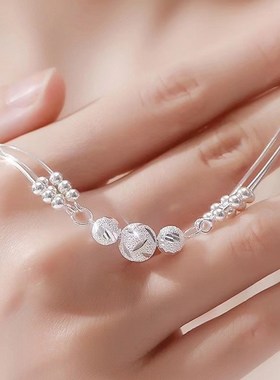 三生三世多层雕花转运珠女生项链小众设计2023新款U轻奢小圆珠项